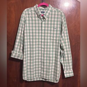 FISH HIPPIE Green Plaid Men's Shirt EUC XL